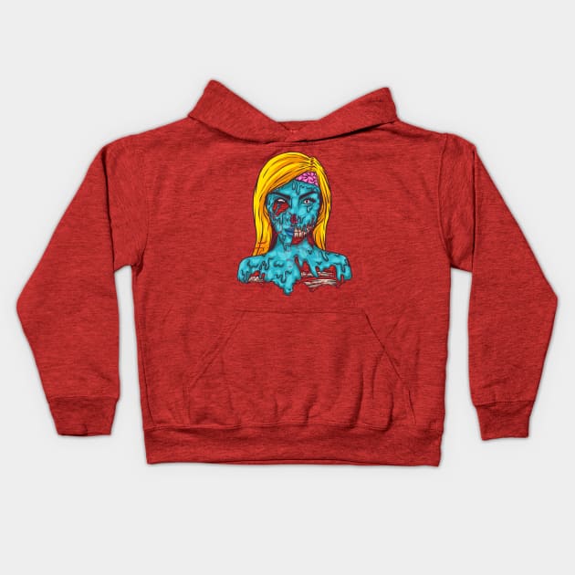 melted zombie skin Kids Hoodie by vaktorex